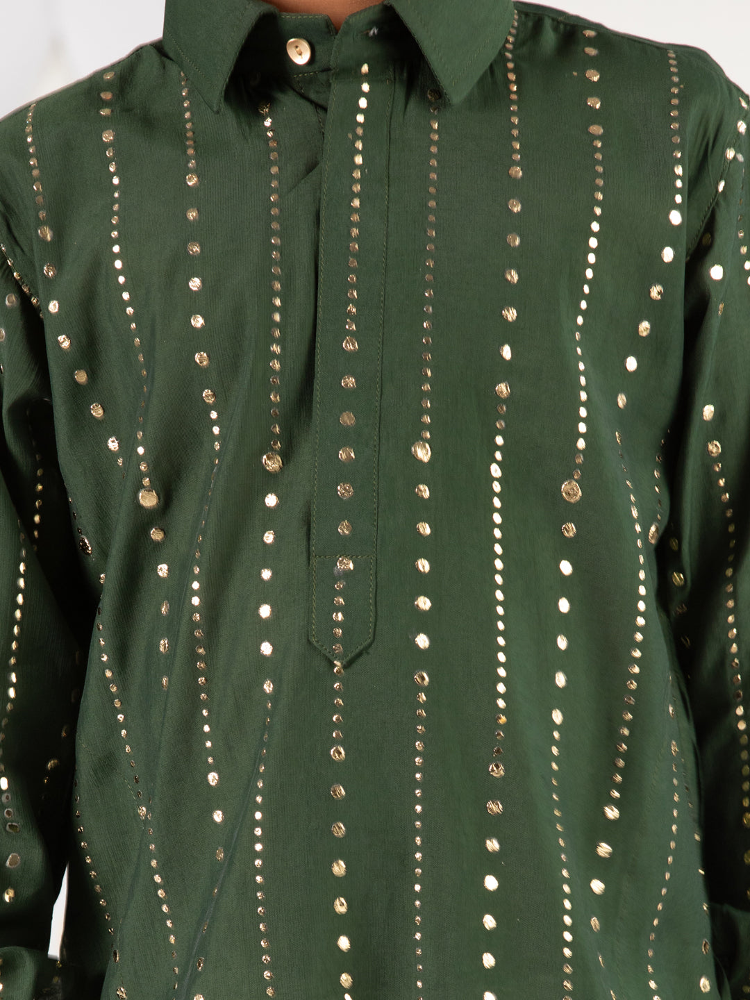 Boy's' Bottle Green Kurta And Patiala Set