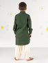 Boy's' Bottle Green Kurta And Patiala Set