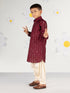 Boy's' Wine Kurta And Patiala Set