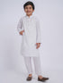 Boy's' White Kurta And Pyjama Set