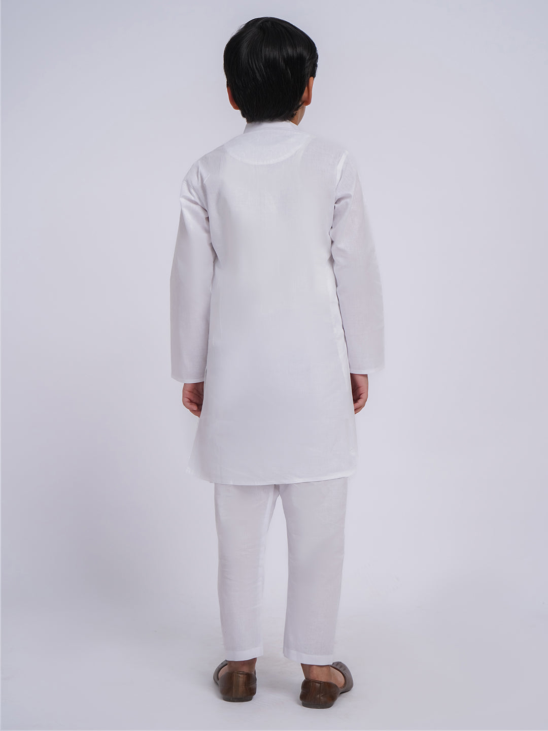 Boy's' White Kurta And Pyjama Set