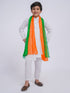 Boy's' White Kurta And Pyjama And Dupatta Set