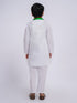 Boy's' White Kurta And Pyjama And Dupatta Set