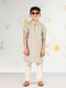 Boy's Grey Kurta Pyjama Set With Sequin Embroidery
