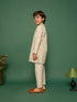 Boy's Off White Kurta And Pyjama Set