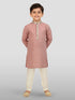Boy's Peach Kurta And Pyjama Set