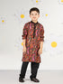 Boy's Black Kurta Pyjama Set With Paisley Print