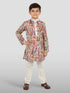 Boy's Cream Crepe Kurta And Pyjama Set