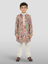 Boy's Cream Crepe Kurta And Pyjama Set