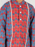 Boy's Blue Kurta Pyjama Set With Kantha And Floral Print