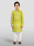 Boy's Mehendi Green Kurta And Pyjama Set