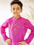 Boy's Purple Cotton Kurta Pyjama Set