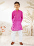 Boy's Purple Cotton Kurta Pyjama Set