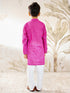 Boy's Purple Cotton Kurta Pyjama Set
