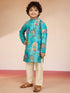 Boys Blue Sequin Kurta Pajama Set