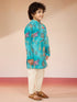 Boys Blue Sequin Kurta Pajama Set