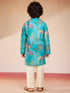 Boys Blue Sequin Kurta Pajama Set