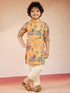 Boys Yellow Sequin Kurta Pajama Set