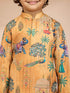 Boys Yellow Sequin Kurta Pajama Set