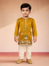 Boys Mustard Silk Kurta Pajama Set