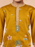 Boys Mustard Silk Kurta Pajama Set