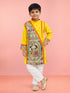 Boys Yellow Cotton Embroidered Kurta Pyjama Set