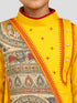 Boys Yellow Cotton Embroidered Kurta Pyjama Set