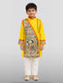 Boys Yellow Cotton Embroidered Kurta Pyjama Set