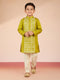 Boy's Green Satin Kurta Set