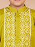 Boy's Green Satin Kurta Set
