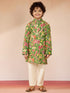 Boys Green Cotton Kurta Pajama Set