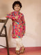 Boys Pink Cotton Kurta Pajama Set