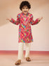 Boys Pink Cotton Kurta Pajama Set