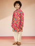 Boys Pink Cotton Kurta Pajama Set