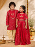 Vastramay Girls Red Viscose Lehenga Set