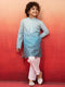 Boys Aqua Sequin Kurta Pajama Set