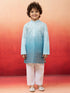 Boys Aqua Sequin Kurta Pajama Set