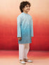 Boys Aqua Sequin Kurta Pajama Set