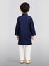 Boy's Navy Blue Cotton Kurta Pyjama Set