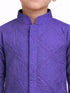 Boy's Purple Hakoba Cotton Kurta Pyjama