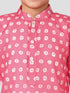 Boys Pink Linen Slub Kurta Pyjama Set