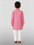 Boys Pink Linen Slub Kurta Pyjama Set