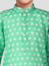 Boy's Aqua Geometric Kurta Pyjama Set