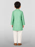 Boy's Aqua Geometric Kurta Pyjama Set