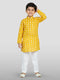 Boys Yellow Linen Slub Kurta Pyjama Set