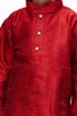 Boys' Maroon Cotton Silk Kurta and Pyjama Set
