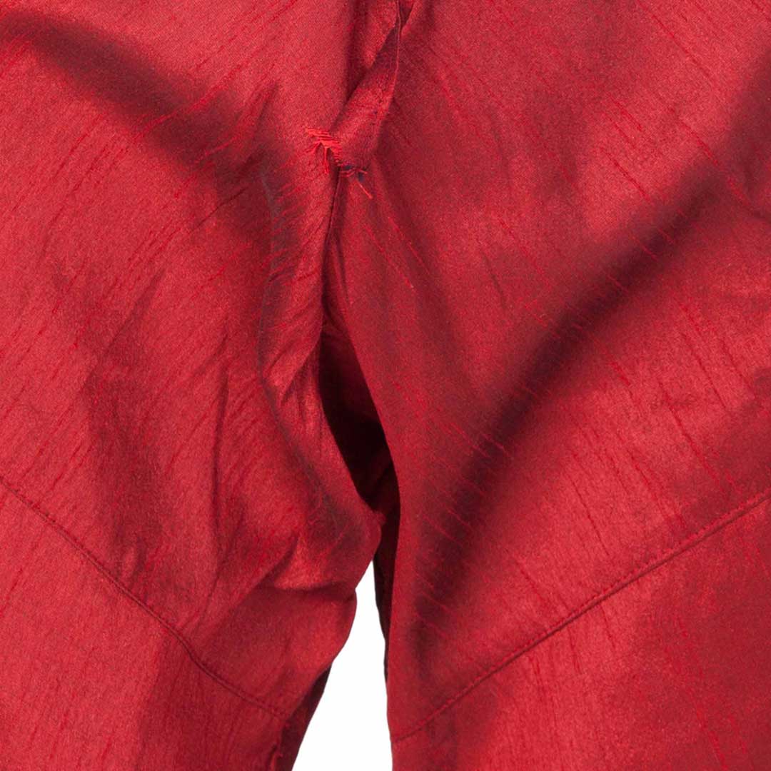 Boys' Maroon Cotton Silk Kurta and Pyjama Set