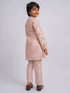 Boy's' Peach Kurta And Pyjama Set