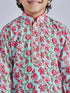 Boy's' Multicolour And White Kurta Pyjama Set