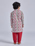 Boy's' Multicolour And White Kurta Pyjama Set
